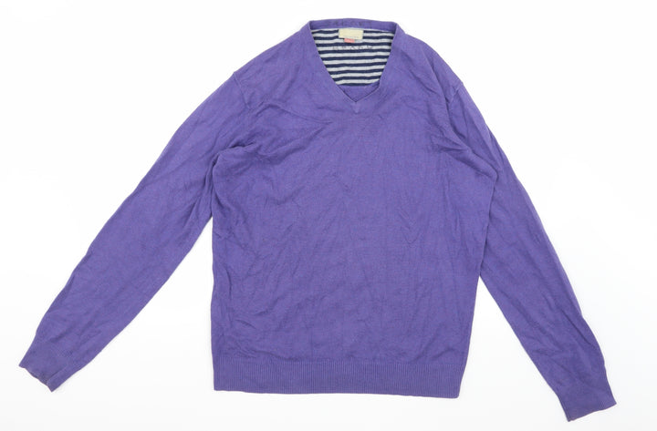 John Lewis Mens Purple Knit Pullover Jumper Size S