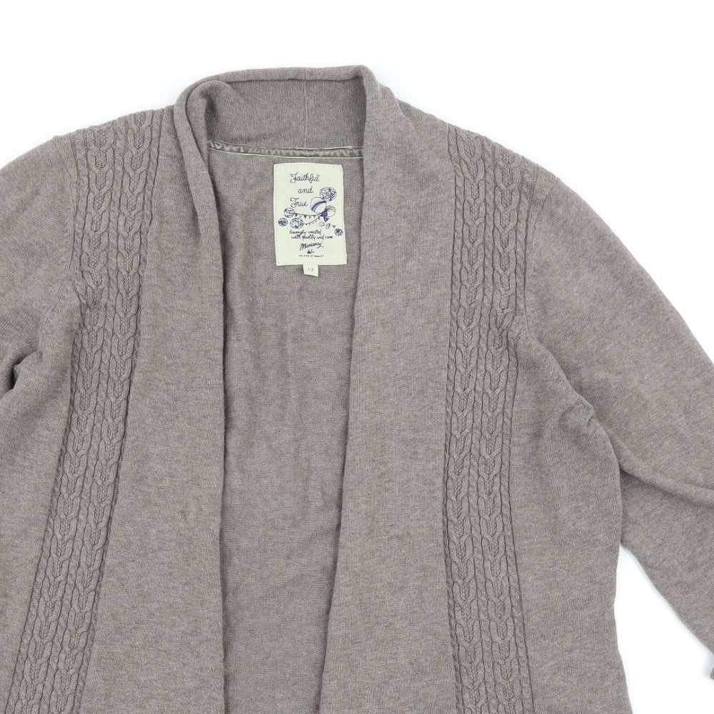 MANTARAY Womens Brown  Knit Cardigan Jumper Size 12