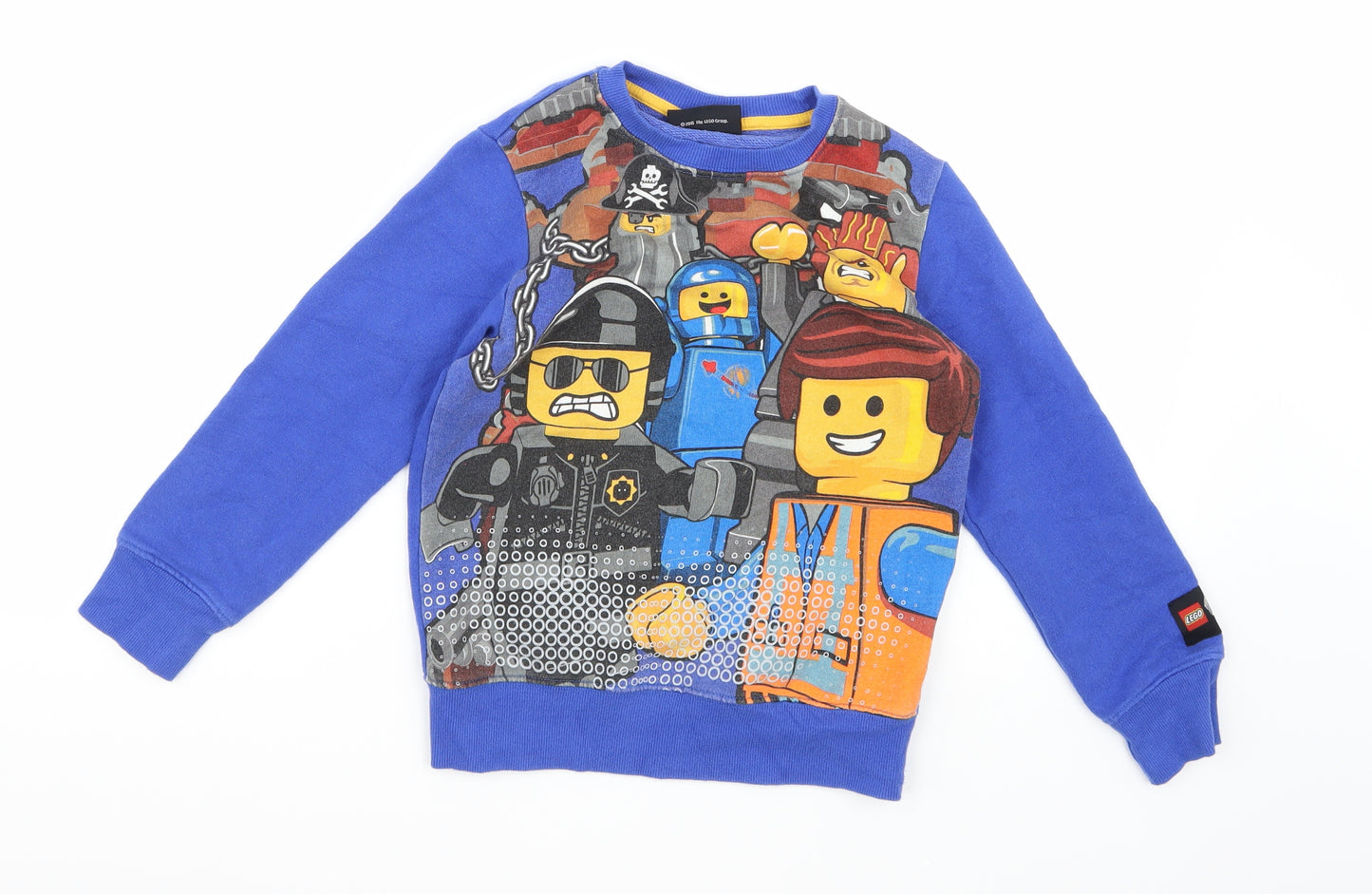 NEXT Boys Blue  Jersey Henley Sweatshirt Size 7 Years  - Lego