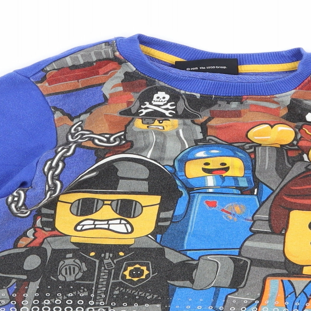 NEXT Boys Blue  Jersey Henley Sweatshirt Size 7 Years  - Lego