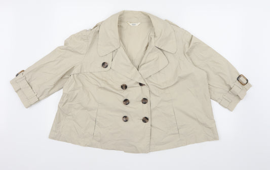 Front view of Garfield & Marks women’s beige pea coat coat, size UK 18