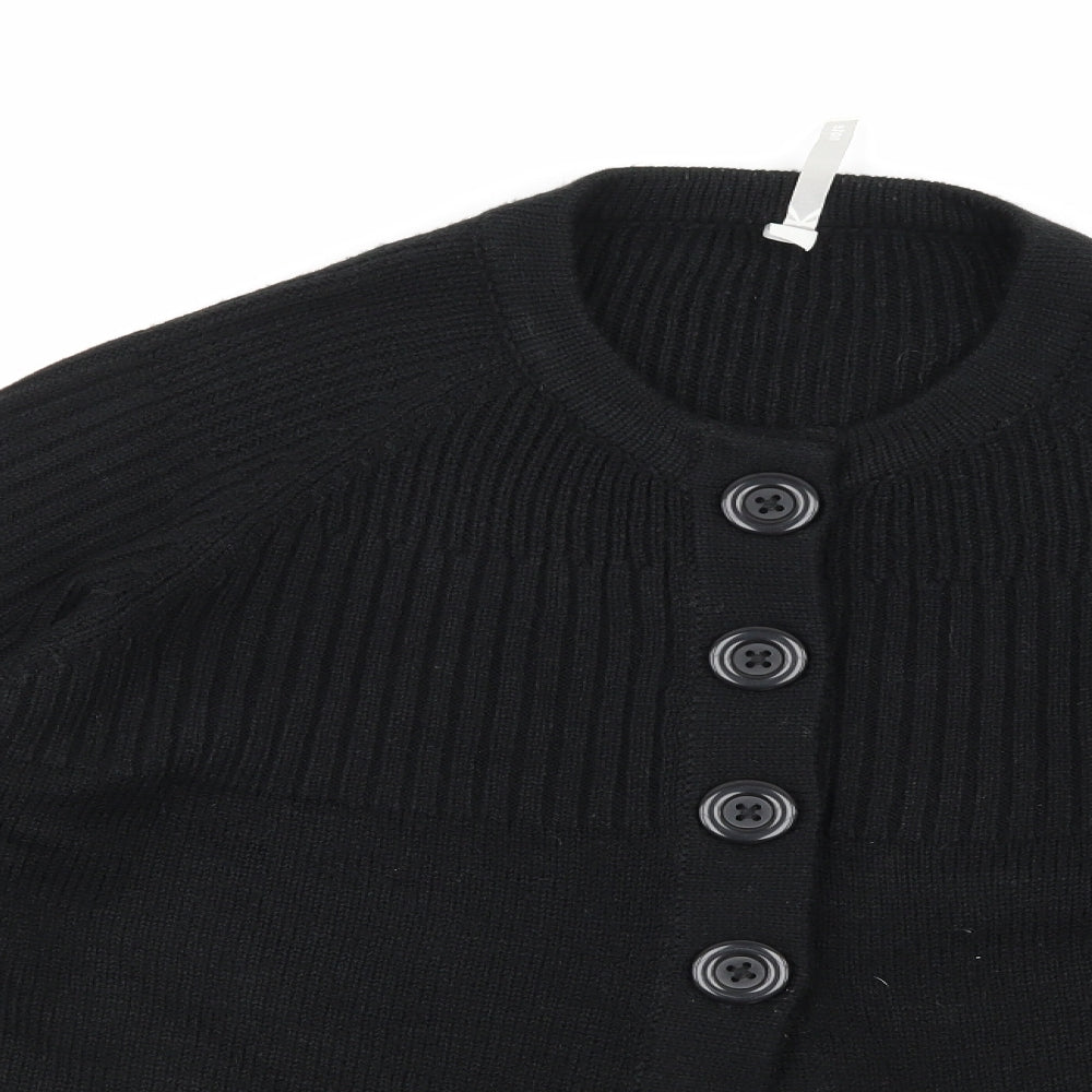 Note Womens Black  Knit Cardigan Jumper Size 16