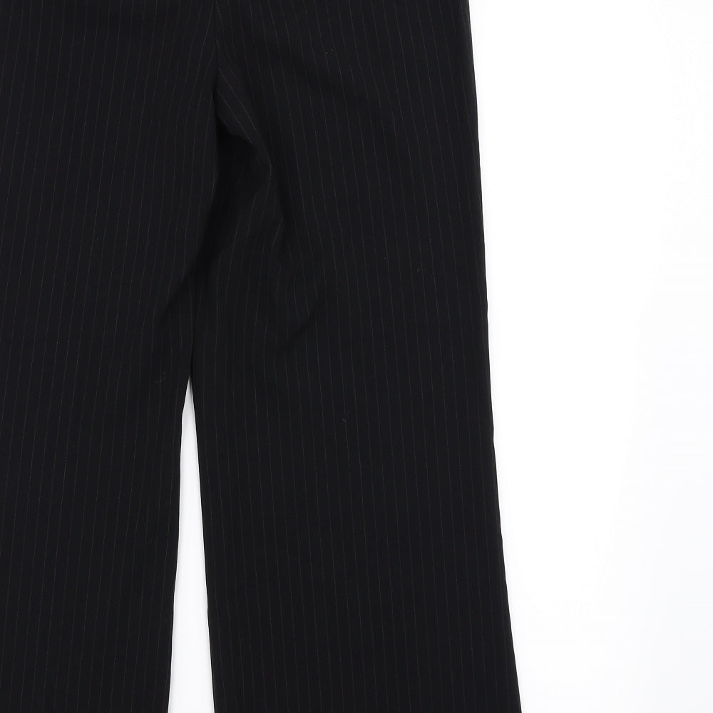 Marks and Spencer Womens Black Striped  Trousers  Size 12 L26 in