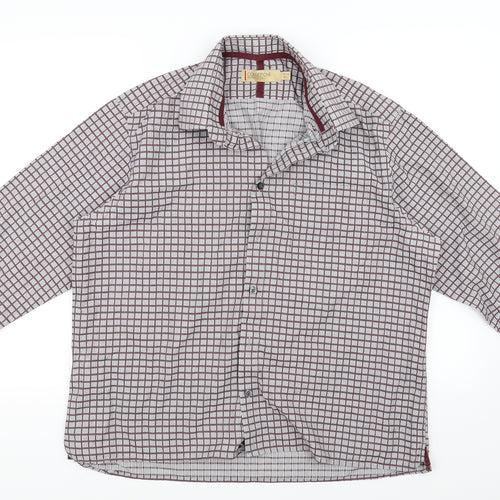 collezione Mens Grey Check   Button-Up Size L