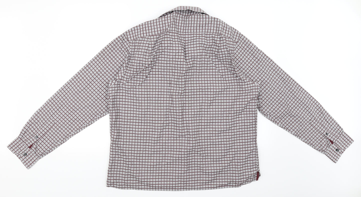 collezione Mens Grey Check   Button-Up Size L