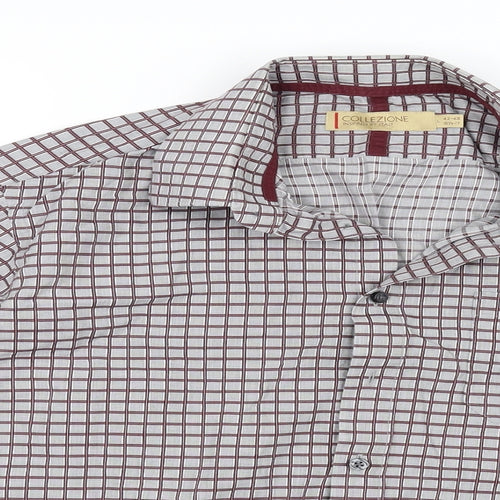 collezione Mens Grey Check   Button-Up Size L