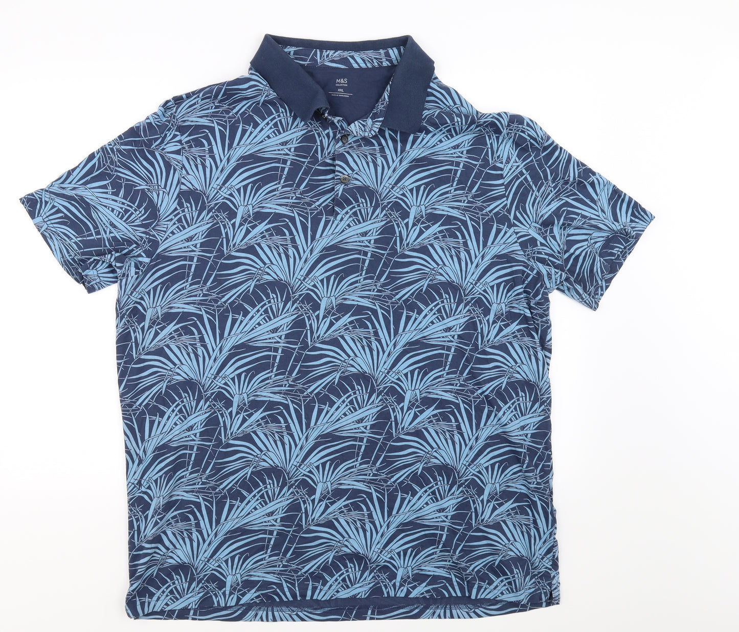Marks and Spencer Mens Green Floral   Polo Size 2XL