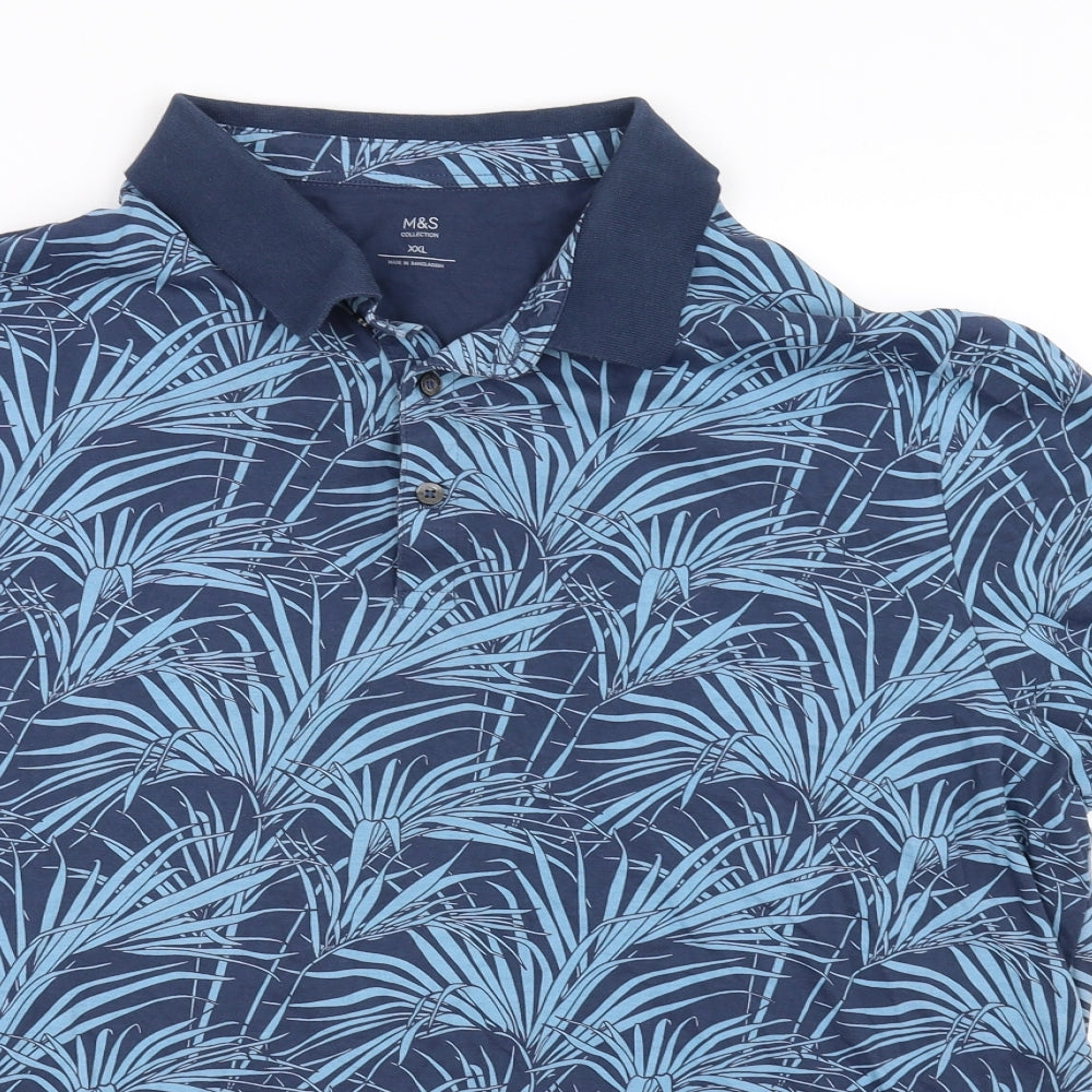Marks and Spencer Mens Green Floral   Polo Size 2XL