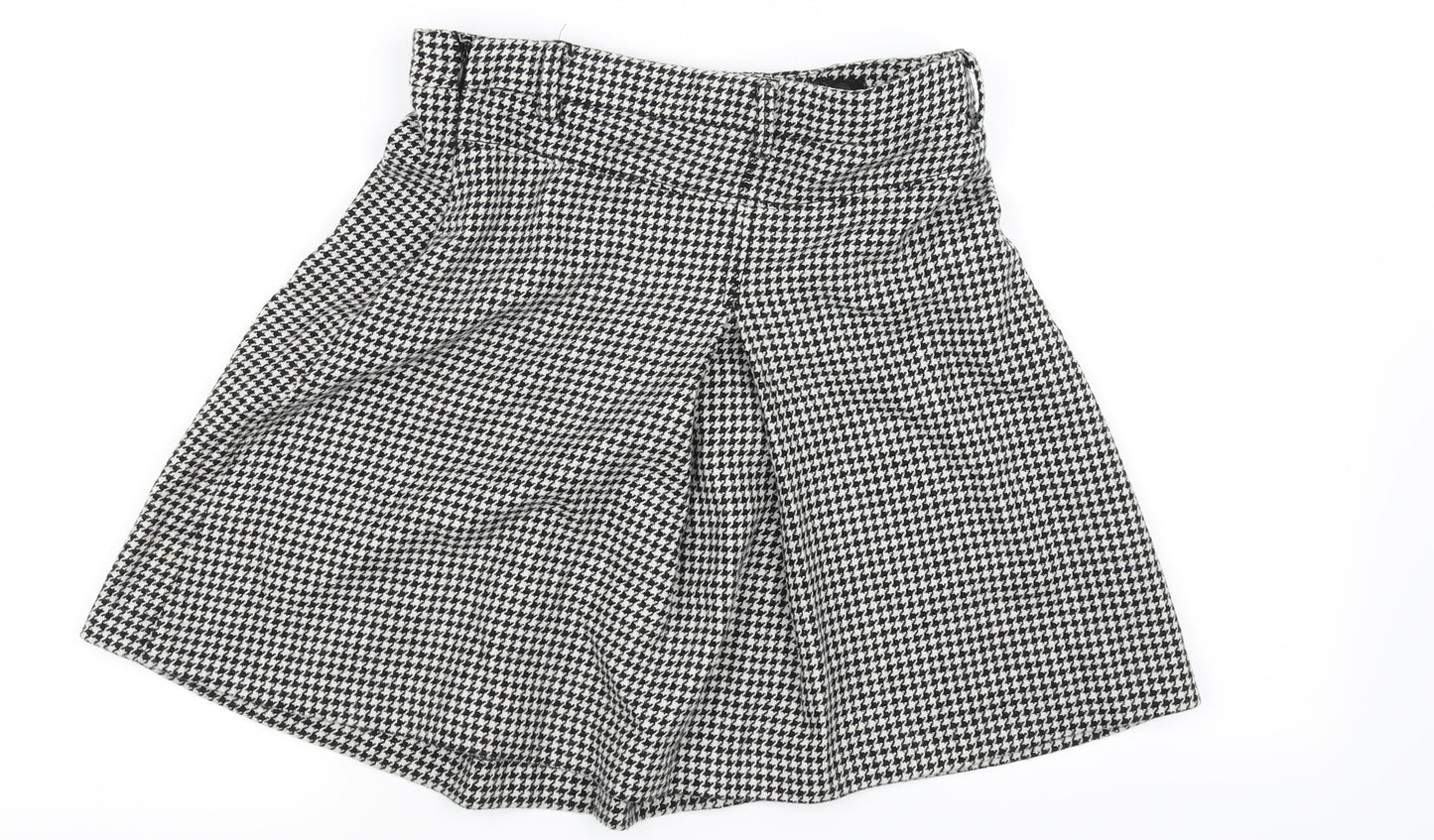 Zara Womens Grey Check  A-Line Skirt Size 12
