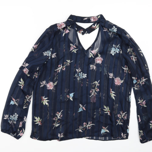 Primark Womens Blue Floral  Basic Blouse Size 14