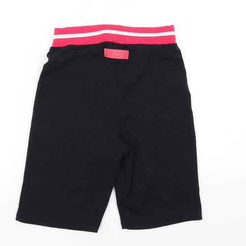 Preworn Womens Black Striped  Biker Shorts Size 12