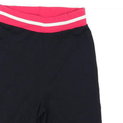 Preworn Womens Black Striped  Biker Shorts Size 12
