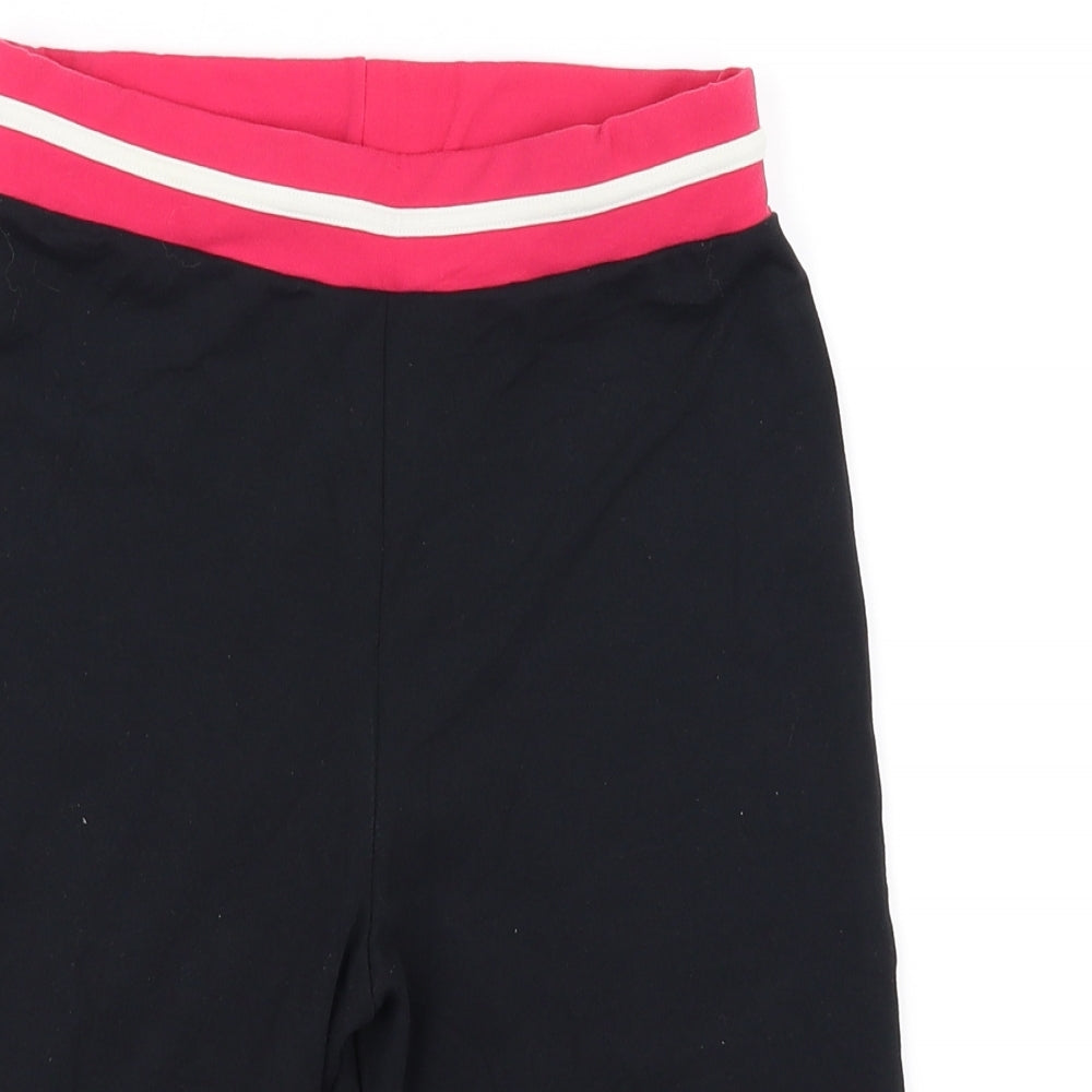 Preworn Womens Black Striped  Biker Shorts Size 12