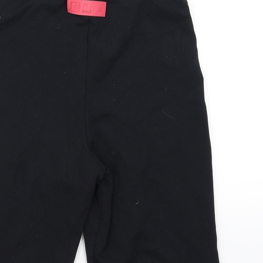 Preworn Womens Black Striped  Biker Shorts Size 12