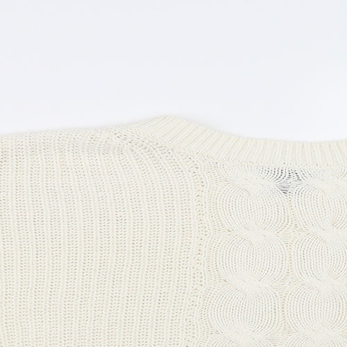 H&M Womens White   Pullover Jumper Size 8