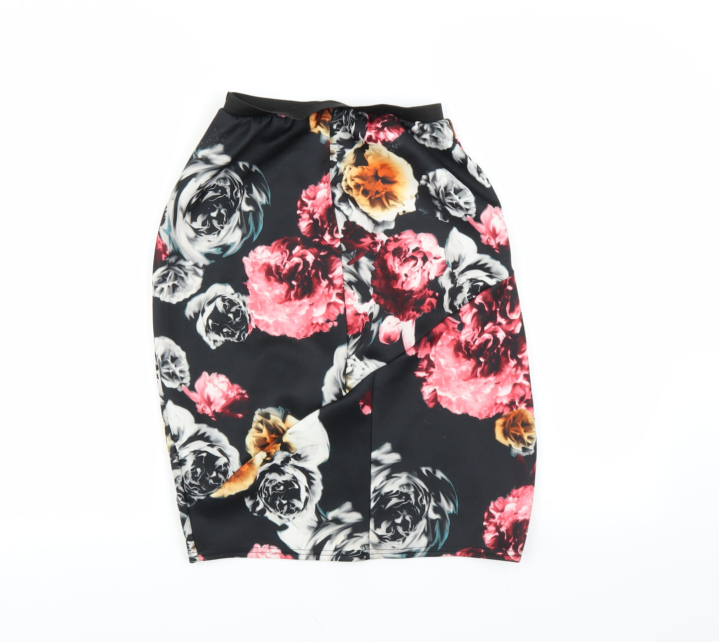 Preworn Womens Black Floral  Straight & Pencil Skirt Size 12