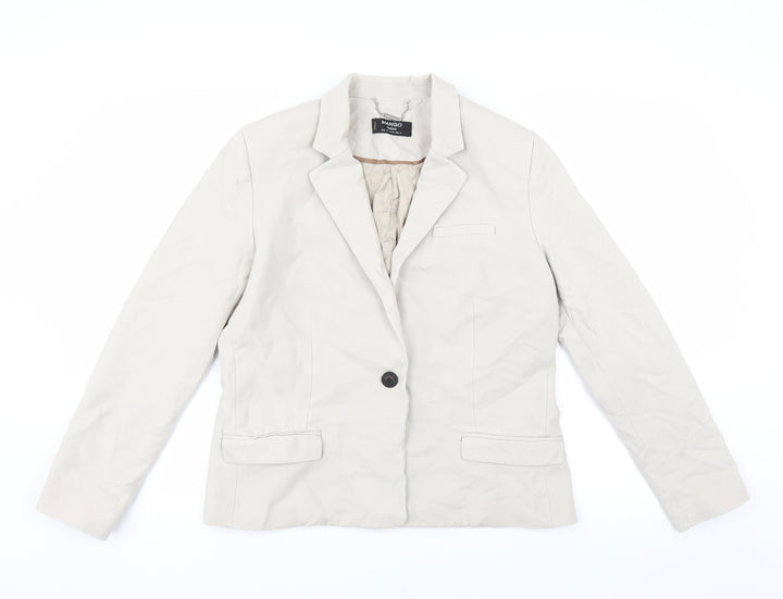 Mango Womens Beige Jacket Blazer Size 14