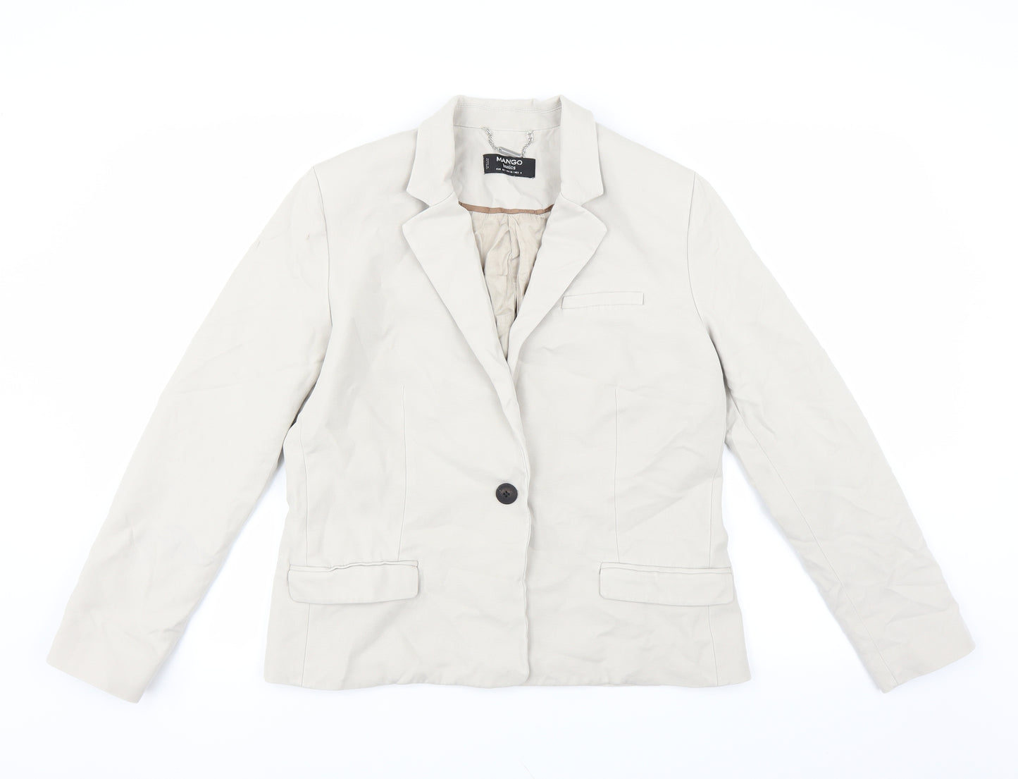 Mango Womens Beige   Jacket Blazer Size 14