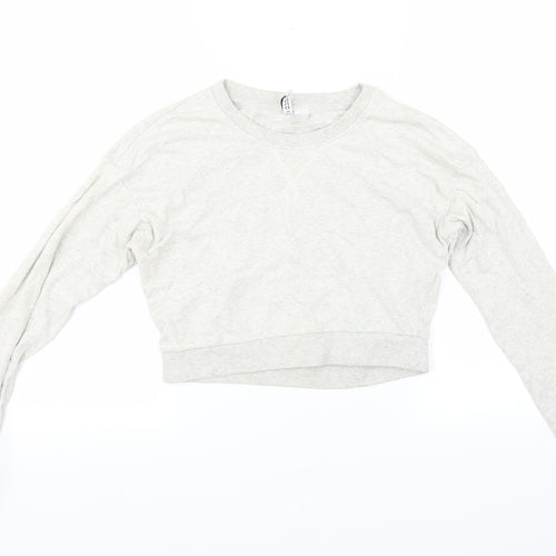 Divided by H&M Womens Grey   Pullover Sweatshirt Size XS  - CROPPED