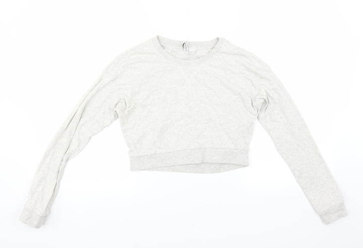 Divided by H&M Womens Grey   Pullover Sweatshirt Size XS  - CROPPED