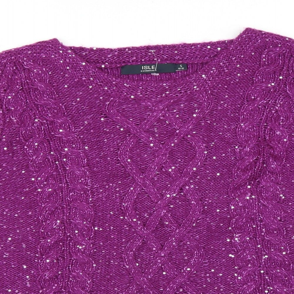 ISLE Womens Purple   Pullover Jumper Size S