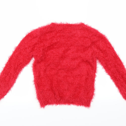Primark Girls Red   Pullover Jumper Size 10-11 Years  - chrism