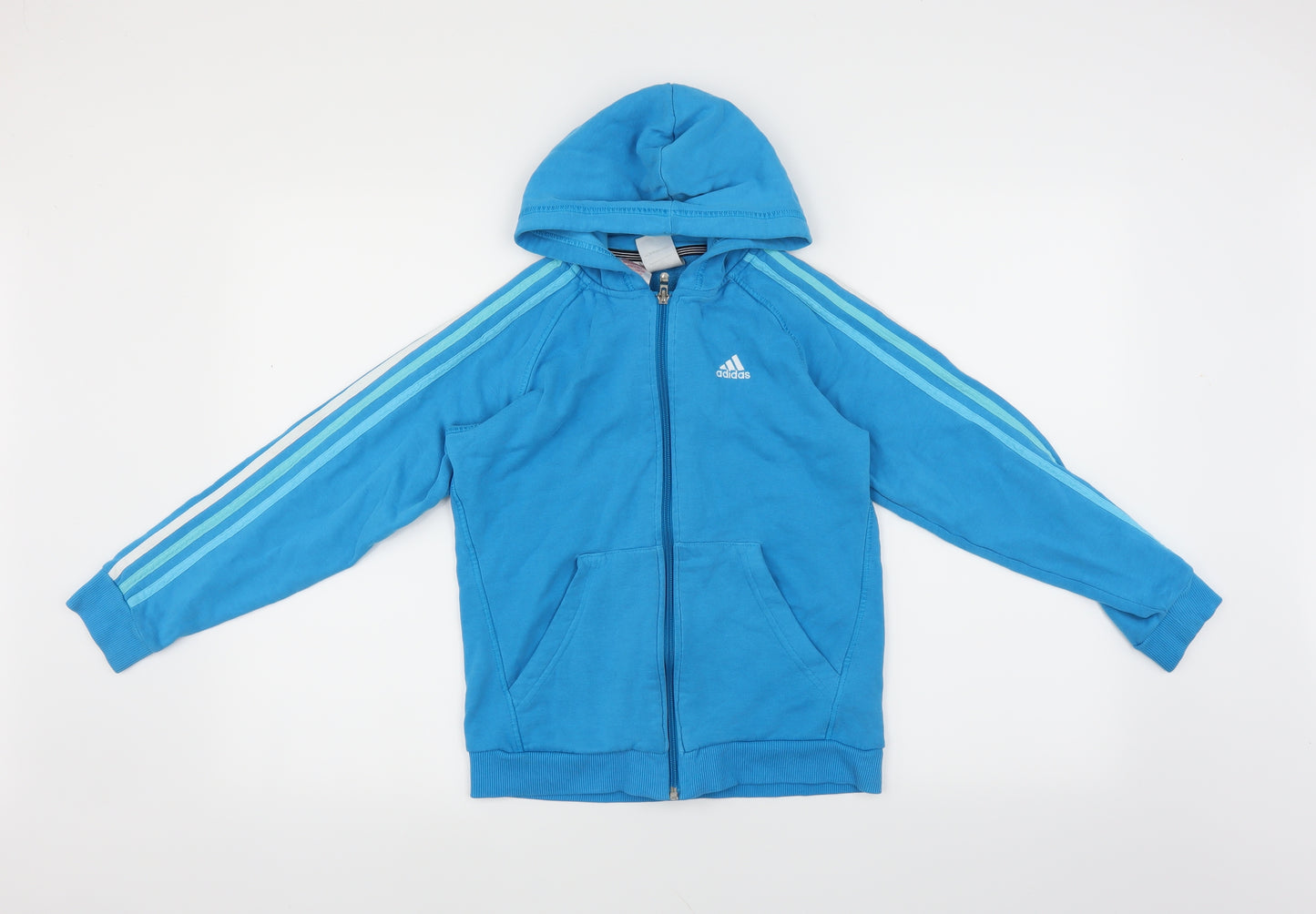 adidas Boys Blue   Full Zip Hoodie Size 11-12 Years