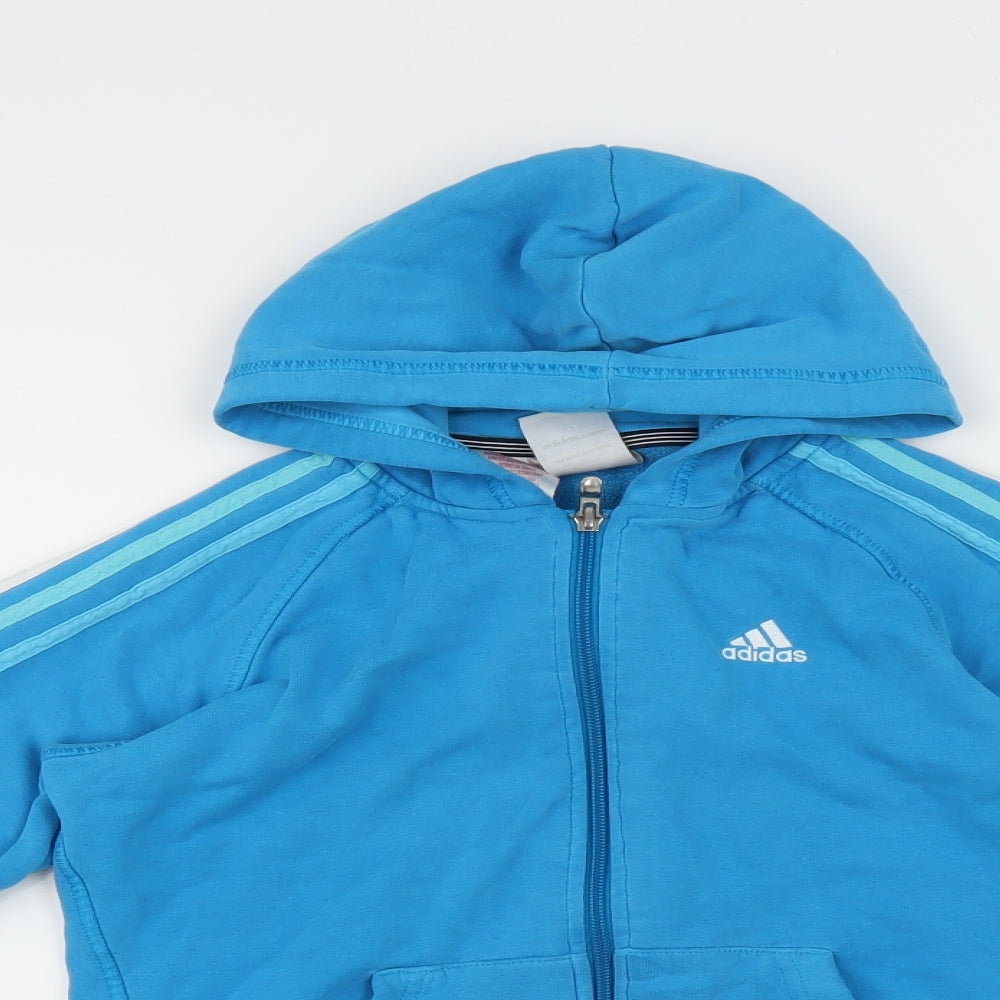adidas Boys Blue   Full Zip Hoodie Size 11-12 Years