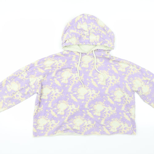 Studio Womens Purple   Pullover Hoodie Size 12  - CROPPED
