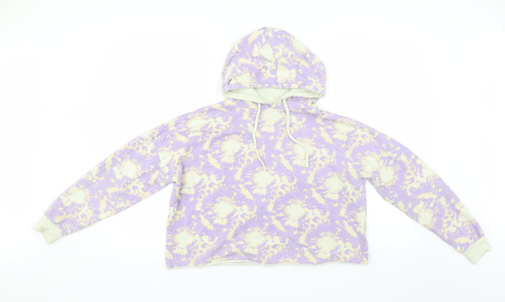 Studio Womens Purple   Pullover Hoodie Size 12  - CROPPED