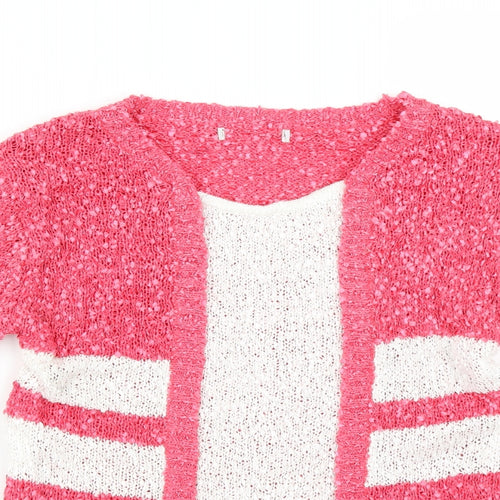 Preworn Womens Pink Striped  Pullover Jumper Size S