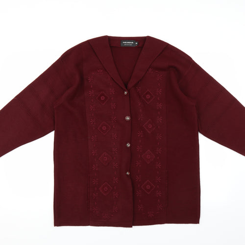 Paramour Womens Red   Cardigan Jumper Size M
