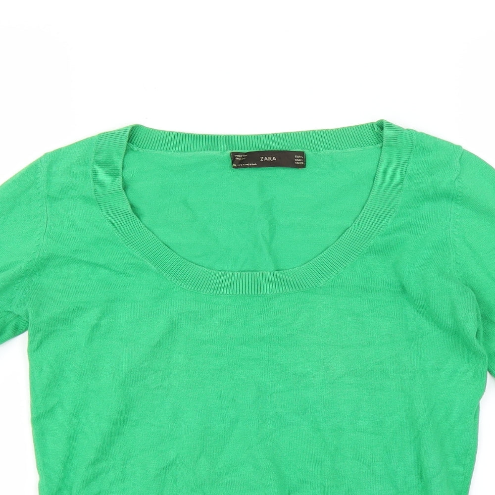 Zara Womens Green   Pullover Jumper Size L