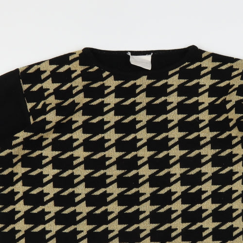 Classics Womens Black Geometric  Pullover Jumper Size 12