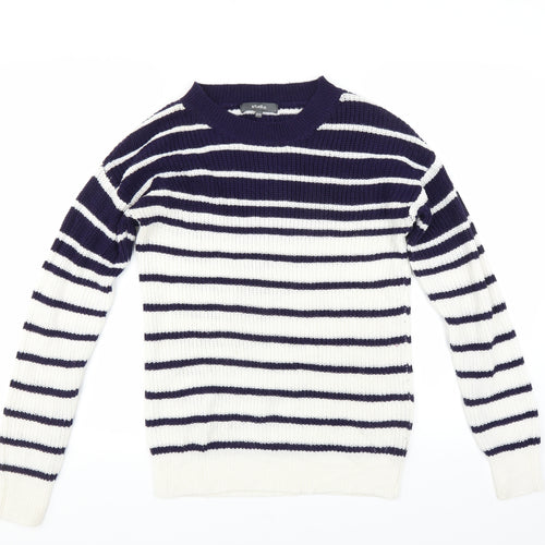 Studio Womens Blue Striped  Pullover Jumper Size 8