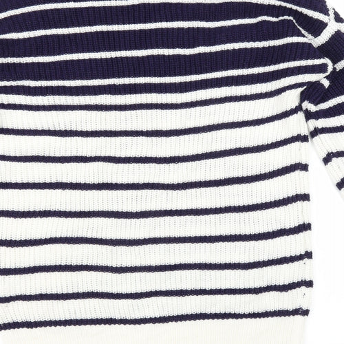 Studio Womens Blue Striped  Pullover Jumper Size 8