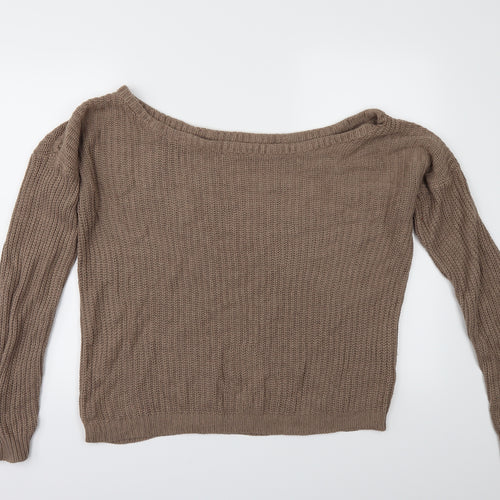 Missguided Womens Beige   Pullover Jumper Size L