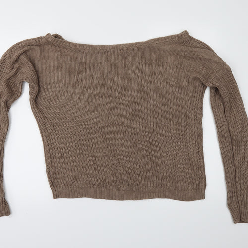 Missguided Womens Beige   Pullover Jumper Size L