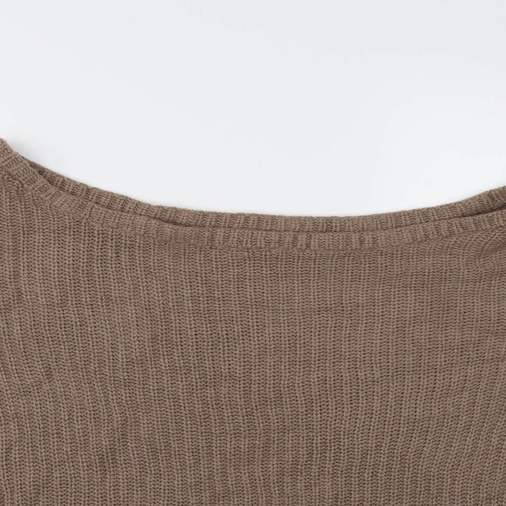 Missguided Womens Beige   Pullover Jumper Size L