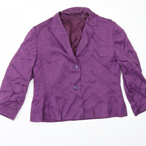 Preworn Womens Purple   Jacket Suit Jacket Size 38