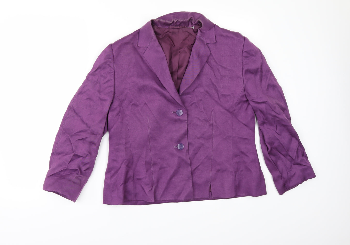Preworn Womens Purple   Jacket Suit Jacket Size 38