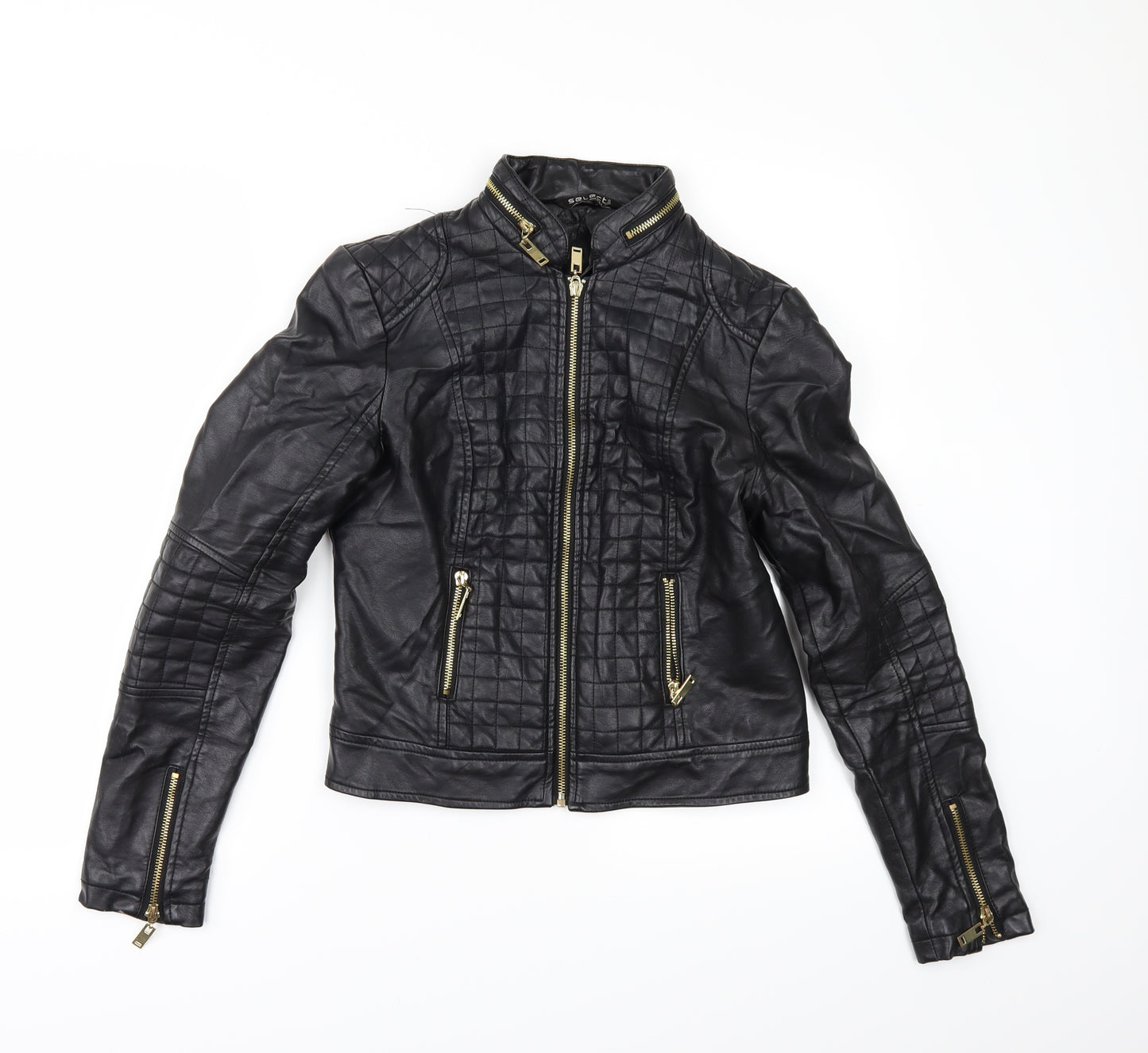 Select Womens Black   Bomber Jacket Jacket Size 6