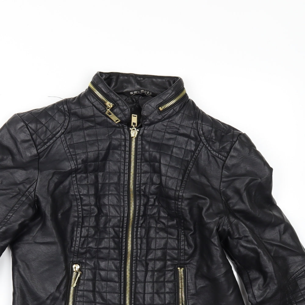 Select Womens Black   Bomber Jacket Jacket Size 6