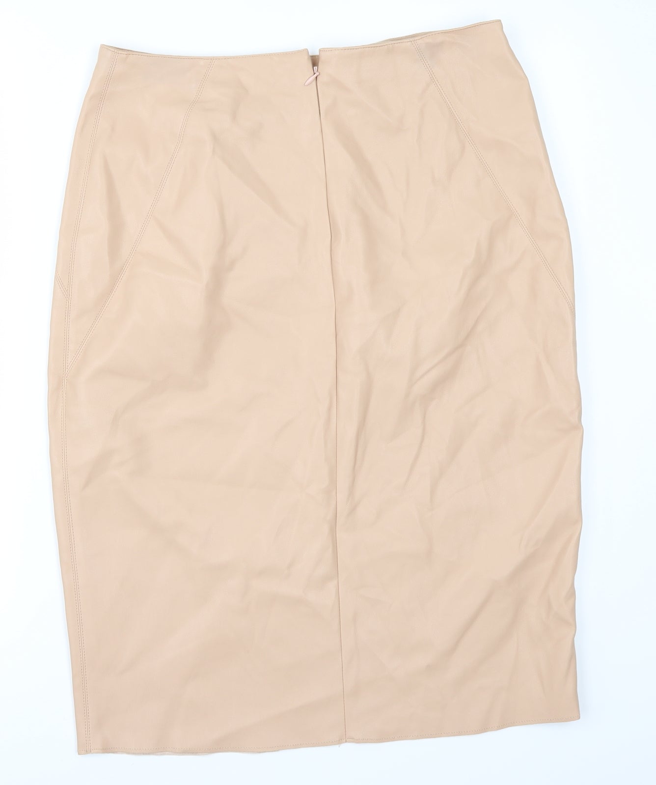River Island Womens Pink   A-Line Skirt Size 14  - leather look