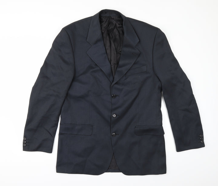 Pinstripe Mens Blue Jacket Suit Jacket Size 40