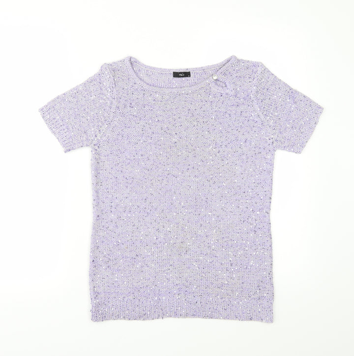 M&Co Womens Purple Pullover Jumper Size 10