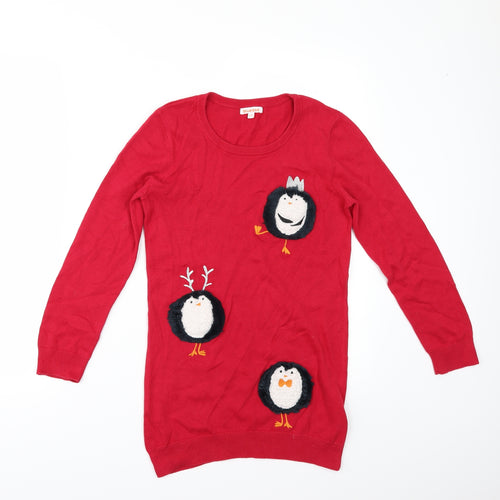 Blue Zoo Girls Red   Pullover Jumper Size 9-10 Years  - Christmas