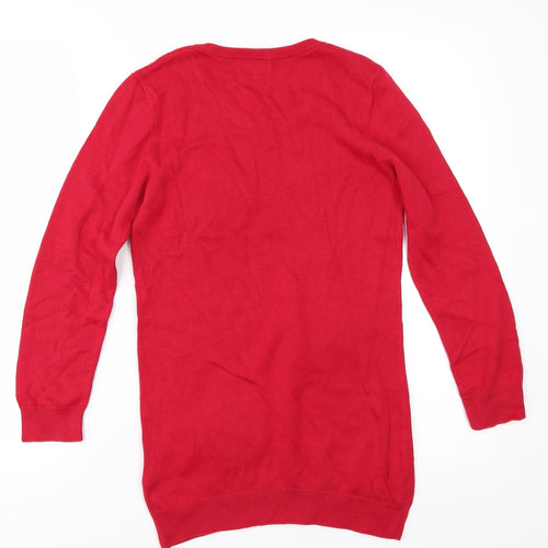 Blue Zoo Girls Red   Pullover Jumper Size 9-10 Years  - Christmas