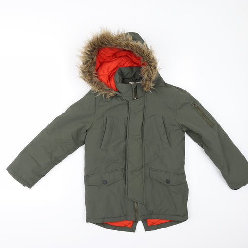Marks and Spencer Boys Green   Parka Jacket Size 8-9 Years
