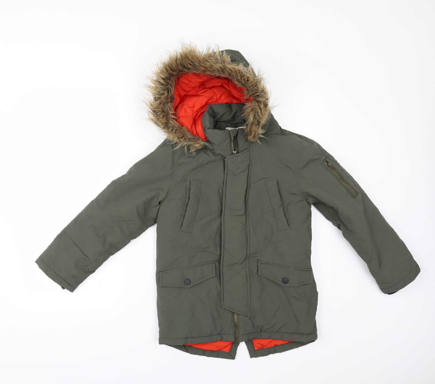 Marks and Spencer Boys Green   Parka Jacket Size 8-9 Years